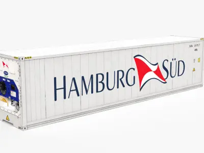 40ft  HAMBURG SUD Container Reefer CARRIER  3D model