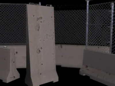Concrete Barrier Set Free low-poly 3D model