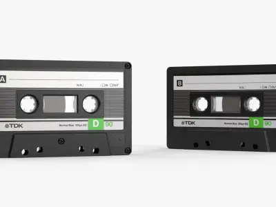 Cassette Tape - TDK D90 1986-1987 US - No Case 3D model