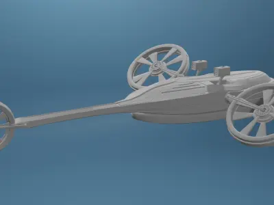 Sci-Fi  Helicopter  medium-poly 3D model Low-poly 3D model