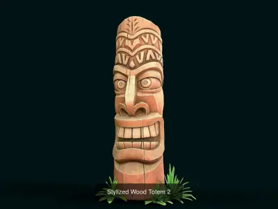 Stylized Wood Totems 3D Model Pack purchase