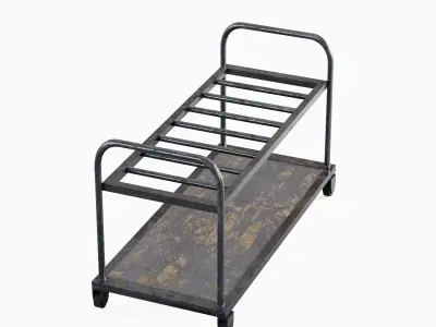 Steel Cart 01 Low-poly 3D model