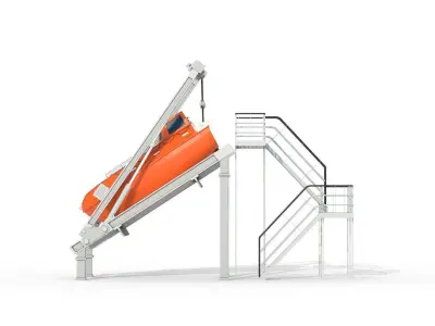 FREE-FALL LIFEBOAT Low-poly 3D model