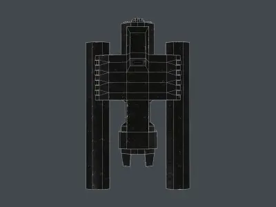 Spaceship Low-poly 3D model order