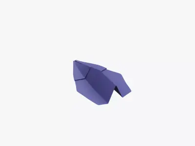Paper Plane Violet Low-poly 3D model