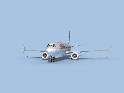 Boeing 737-800 Max Qatar Airways 3D model
