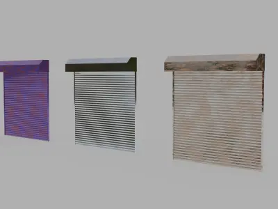 Garage door Low-poly 3D model