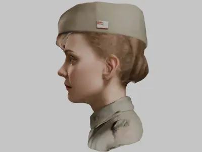 Military Female Character 3D Model Low-poly 3D model