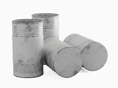 Old Steel Barrel 06 Low-poly 3D model