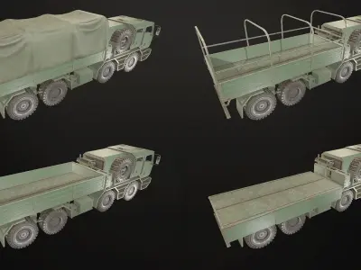 Heavy Military Truck V2 - Cargo Low-poly 3D model
