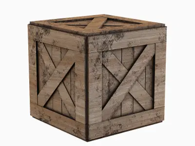 Wooden Box Crate Free low-poly 3D model