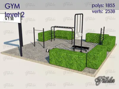 Gym Level Low-poly 3D model shop