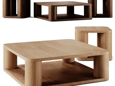 Crate and Barrel Oakhurst Coffee Tables 3D model