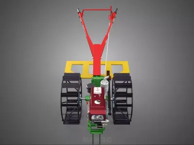 WEEDER SCARIFIER TILLAGE HARROW PLOW WALK BEHIND TRACTOR MACHINE 3D model