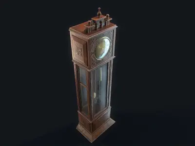 Antique Floor Clock  Low-poly 3D model