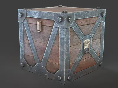 Wooden-Box Low-poly 3D model