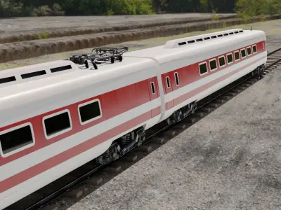 Train toy on tracks 3D model