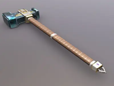 Hammer - Mithril Low-poly 3D model