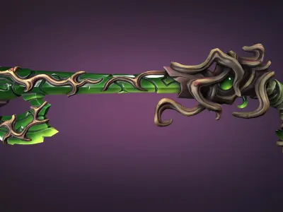 Crystal musket Low-poly 3D model