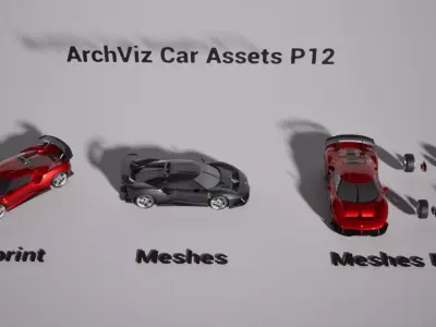 ArchViz Car Assets P12 - Unreal Engine 5 3D model