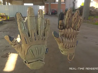 Tactical Sensor Gloves rigged Low-poly 3D model