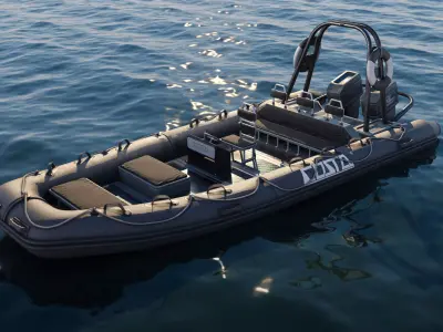 Inflatable Boat Low-poly 3D model