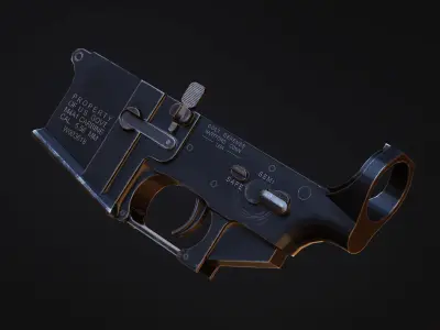 M4A1 Receiver Low-poly 3D model