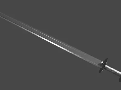 Langsax sword with Khora handle Low-poly 3D model