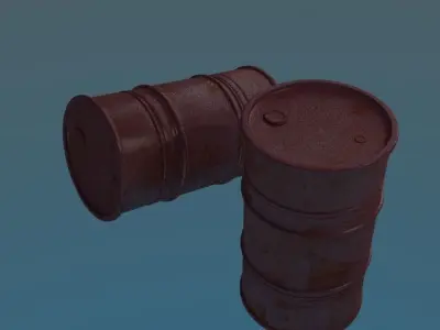 rusty oil barrel  Low-poly 3D model