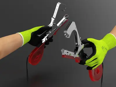  Plant Tapener Tool in Hand with Safety Glove 