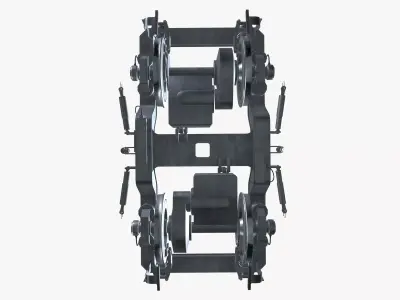 Train Bogie Frame Low-poly 3D model