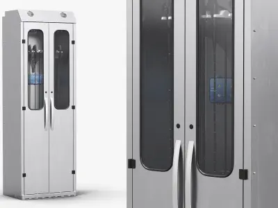 Hospital Double Door Scope Drying Cabinet 3D model