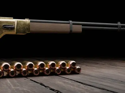  1866 YELLOW CABINE ASSULT WEAPON Low-poly 3D model