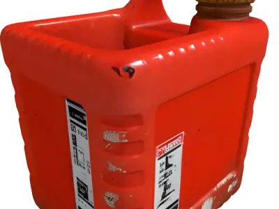 Realistic Red Fuel Canister Low-poly 3D model