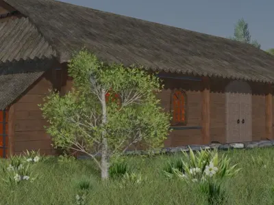 Serene Village Landscape 3D model