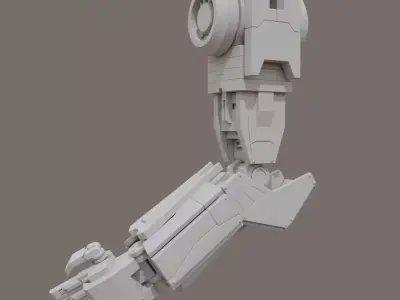 Mecha arm Free low-poly 3D model
