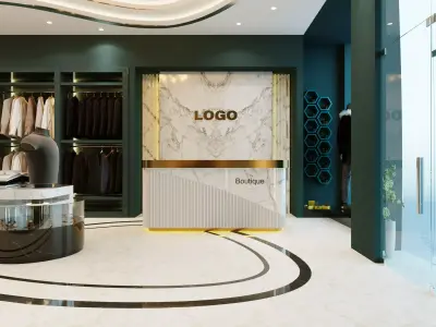 Boutique interior full complect 3D model