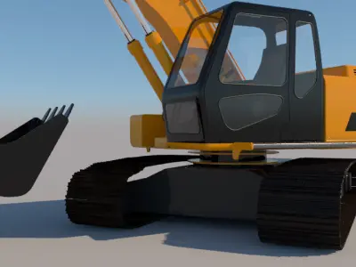 Full Rigged Excavator 3D model