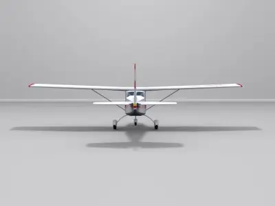 Cessna-172 airplane Low-poly 3D model