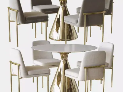 jack dining chair and silhouette table 3D model