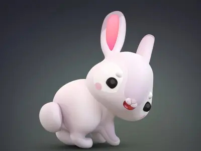 Cartoon Rabbit Bunny 2 3D model