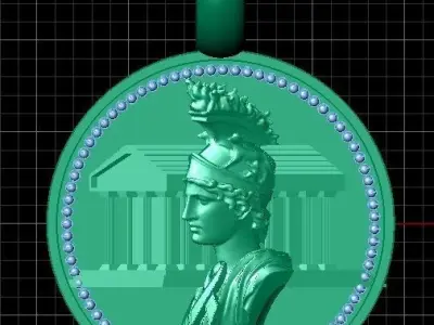 greek coin pendant two options 3D print model
