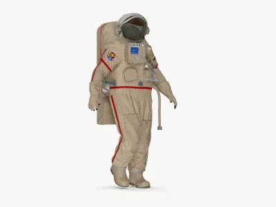 Russian Astronaut Spacesuit Orlan MK Rigged for Cinema 4D 3D model