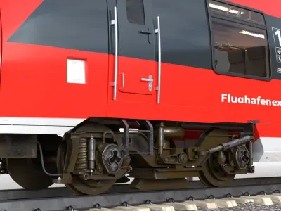 Bombardier TALENT Train Regodb Rigged Animated 3D model