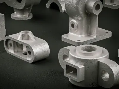 Building Blocks Kit Casted Parts Hard Surface ALUMINUM V7 Low-poly 3D model