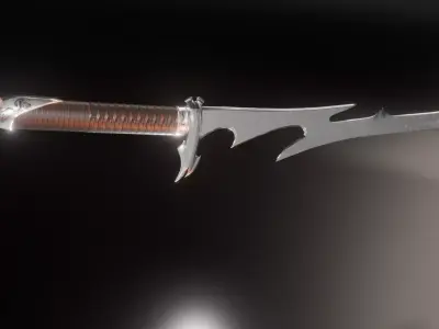fantasy sword Low-poly 3D model 10