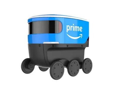 Delivery Robot Blue 3D model