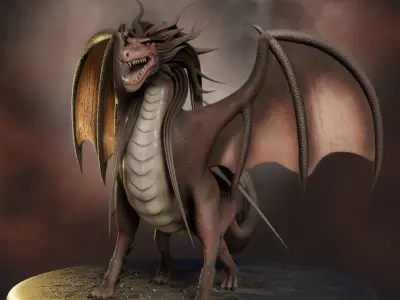3D dragon fantasy art Free 3D model
