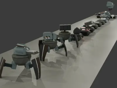 Low poly Tanks Low-poly 3D model by bunyodbek9690