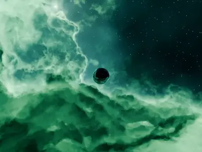 The Jade Singularity Nebula HDRI 16k seamless 3D model